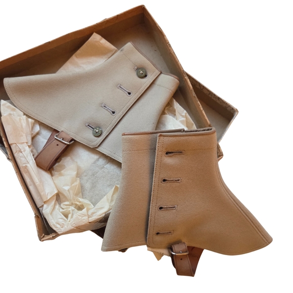 Antique Tan Buttoned Spats - Picture 2 of 6